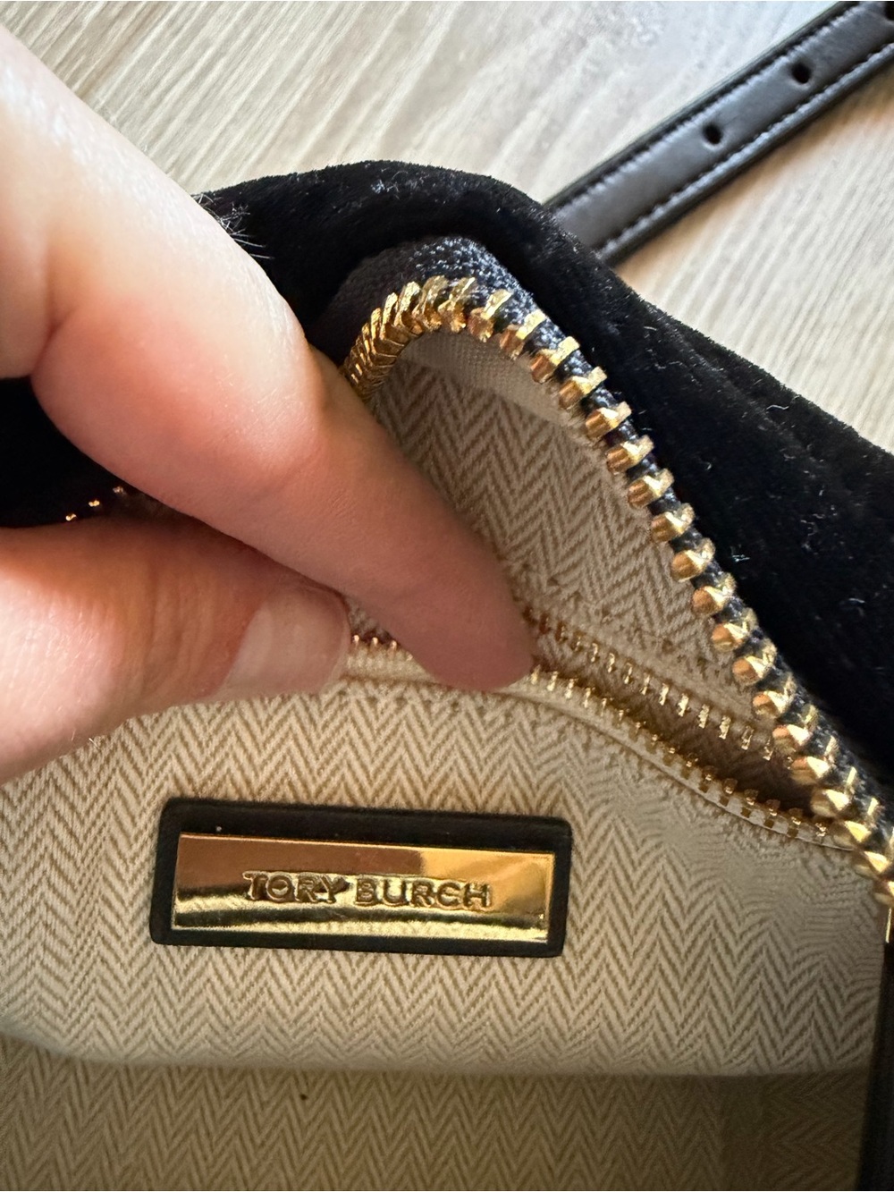 Tory Burch Kira Embroidered Velvet Camera Bag White Sequin Floral Embroidery - Picture 5 of 7